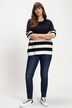Stripe Bottom Round Neck Sweater