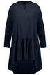 Manšestrové šaty, A střih, tunikový výstřih, dlouhé rukávy