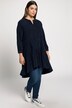 Cordkleid, A-Linie, Tunika-Ausschnitt, Langarm