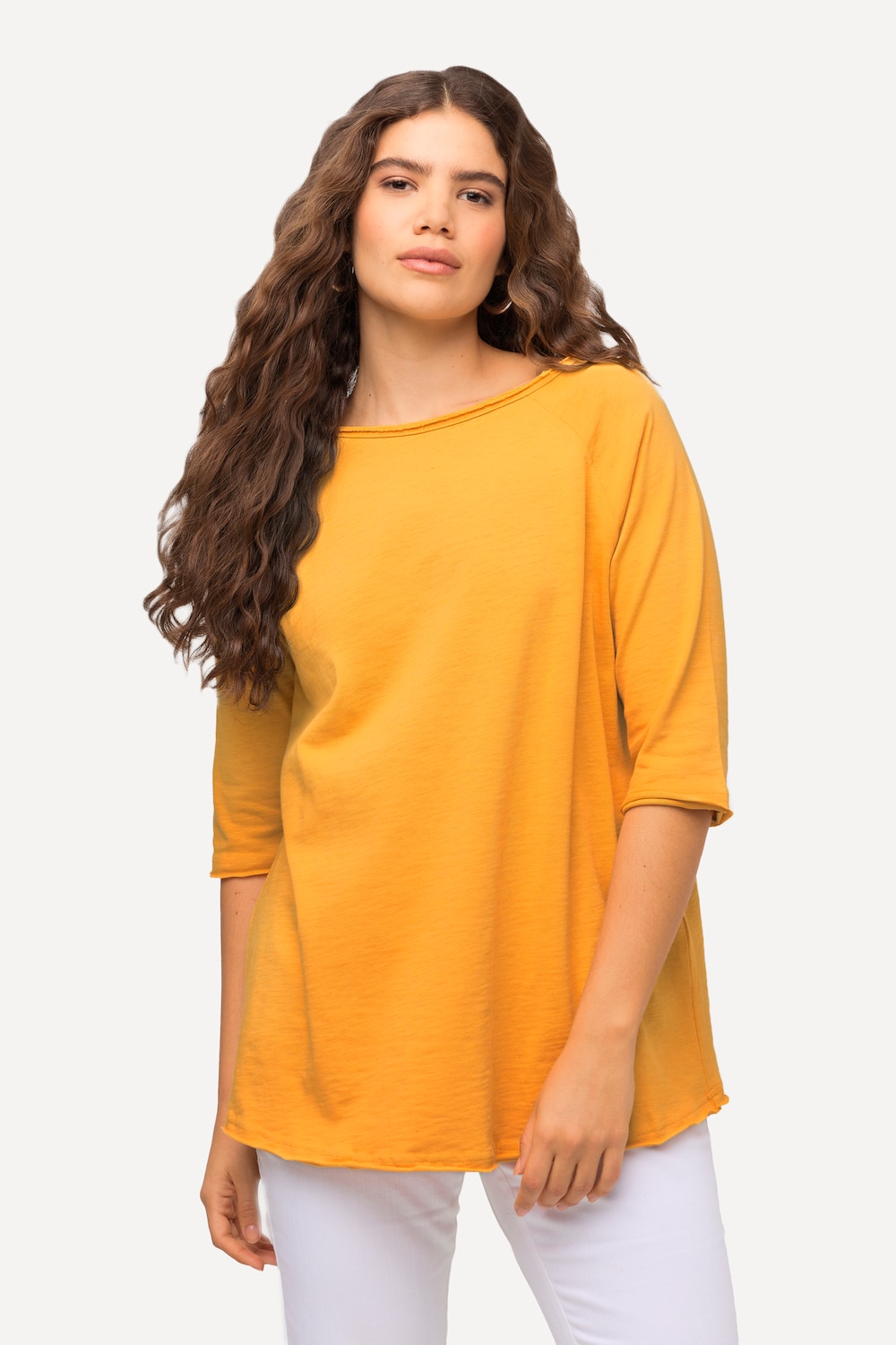 Grote Maten shirt, Dames, oranje, Maat: 42/44, Katoen, Ulla Popken