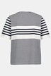 T-shirt, rękaw 1/2, oczko, prążki, okrągły dekolt