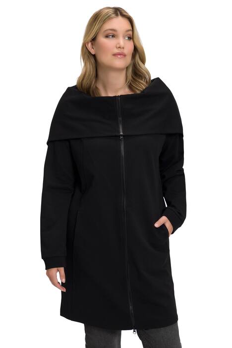 Mikina, velká kapuce, oversize, dvoucestný zip