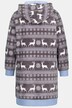 Nordic Print Zip Front Plush Bathrobe
