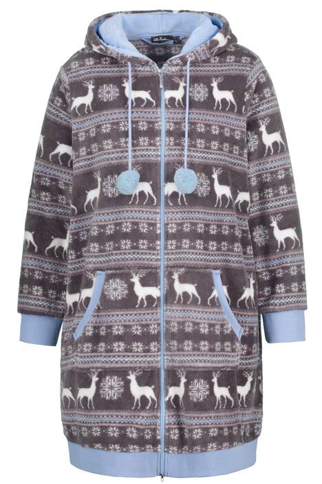 Župan, norský vzor, kapuce, měkoučký plyš