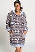 Nordic Print Zip Front Plush Bathrobe