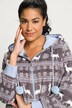 Nordic Print Zip Front Plush Bathrobe