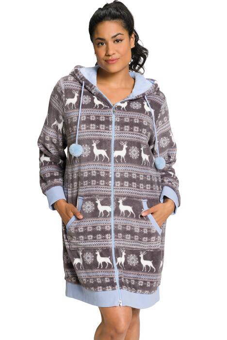 Župan, norský vzor, kapuce, měkoučký plyš