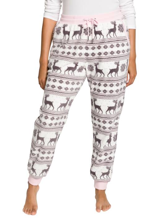 Domácí kalhoty, plyš, norský vzor, elastický pas