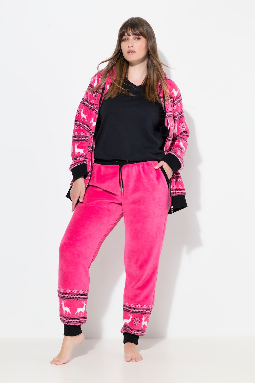 Homewear-Hose, Plüsch, Norweger, Elastikbund