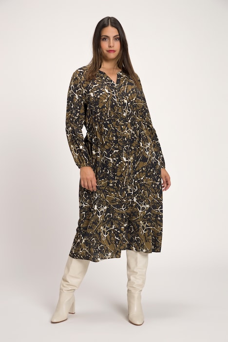 Graphic Print Tie Sides Long Sleeve Dress | More Dresses | Dresses