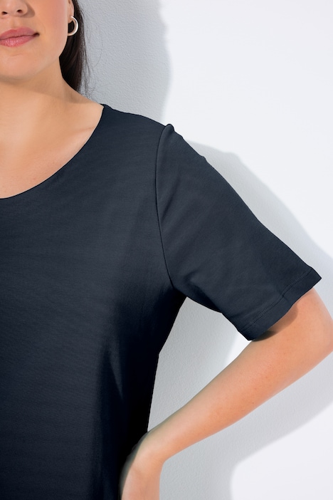 Double Layer Rounded V-Neck Slim Fit Tee
