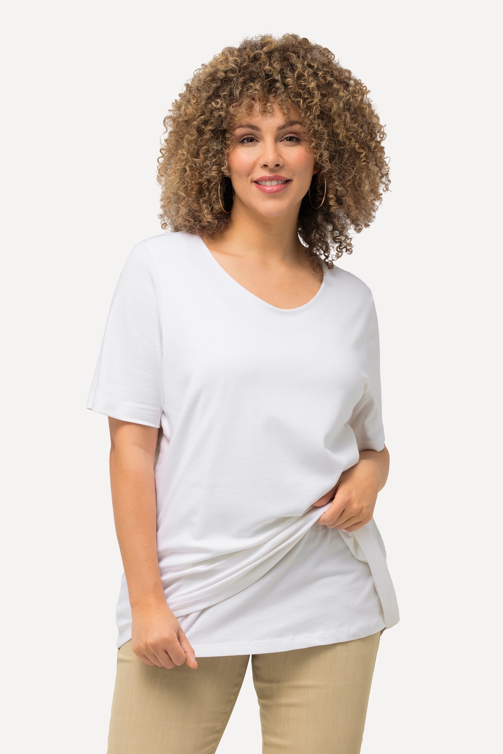 Große Größen Shirt, Damen, weiß, Größe: 58/60, Baumwolle, Ulla Popken