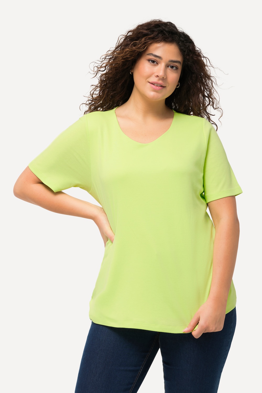 Grote Maten shirt, Dames, groen, Maat: 58/60, Katoen, Ulla Popken