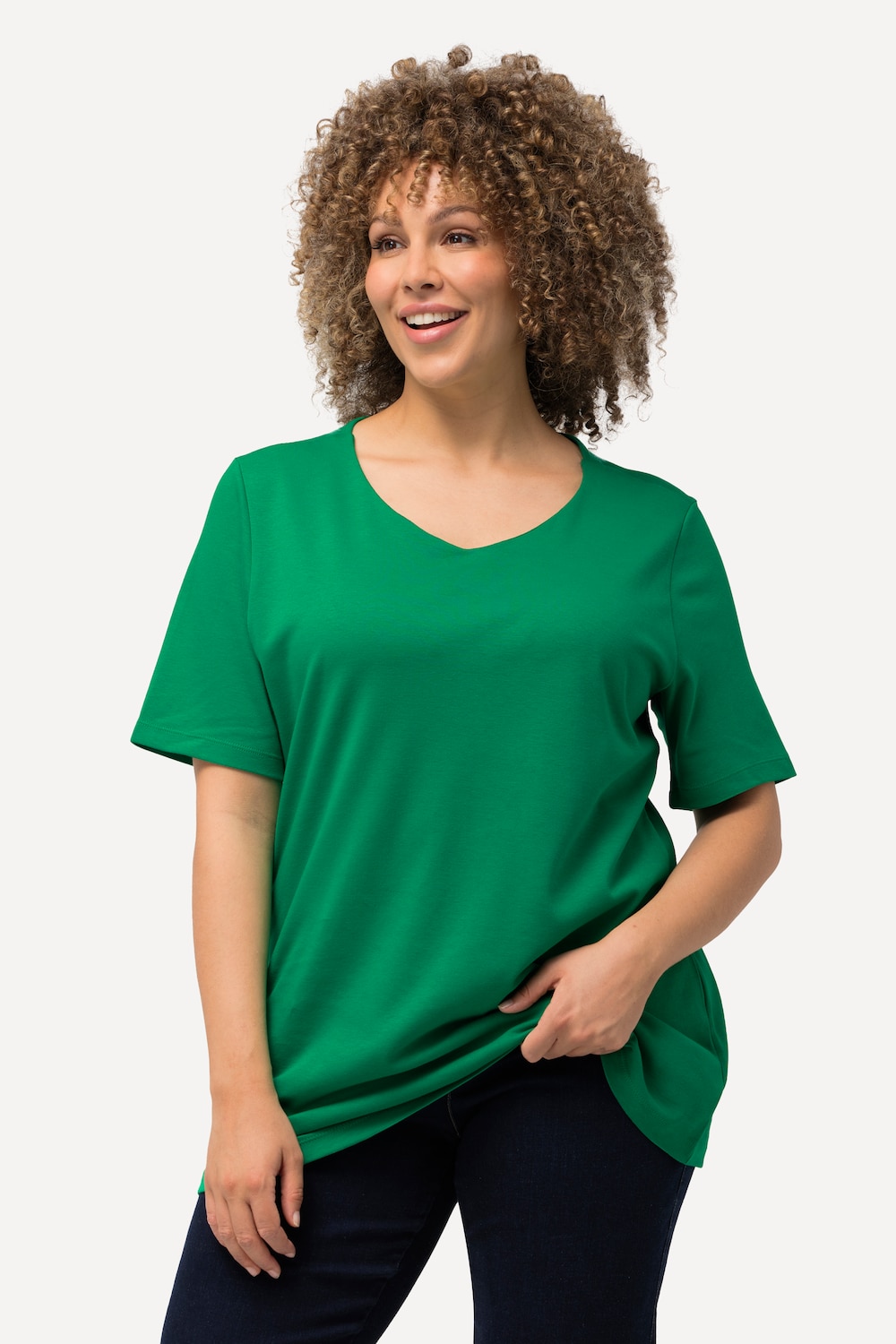 Grote Maten shirt, Dames, groen, Maat: 62/64, Katoen, Ulla Popken