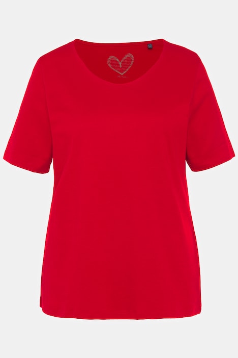 Double Layer Rounded V-Neck Slim Fit Tee