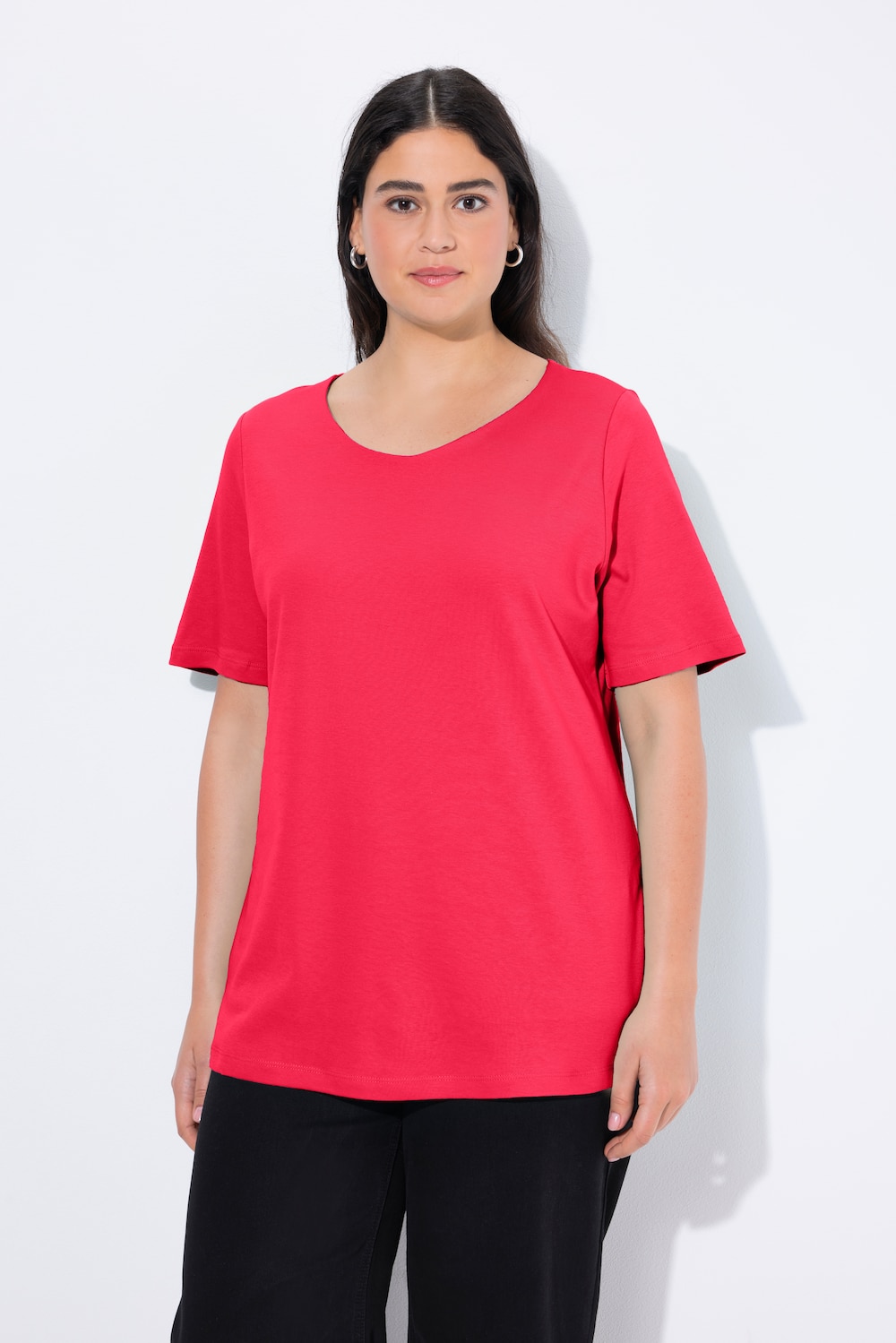 Thumbnail - Große Größen Shirt, Damen, rot, Größe: 50/52, Baumwolle, Ulla Popken