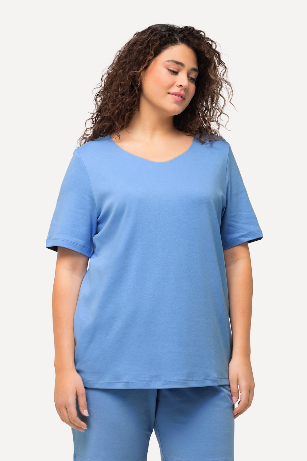 Thumbnail - Große Größen Shirt, Damen, blau, Größe: 62/64, Baumwolle, Ulla Popken
