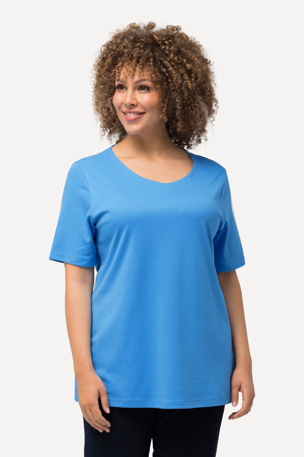 Große Größen Shirt, Damen, blau, Größe: 54/56, Baumwolle, Ulla Popken