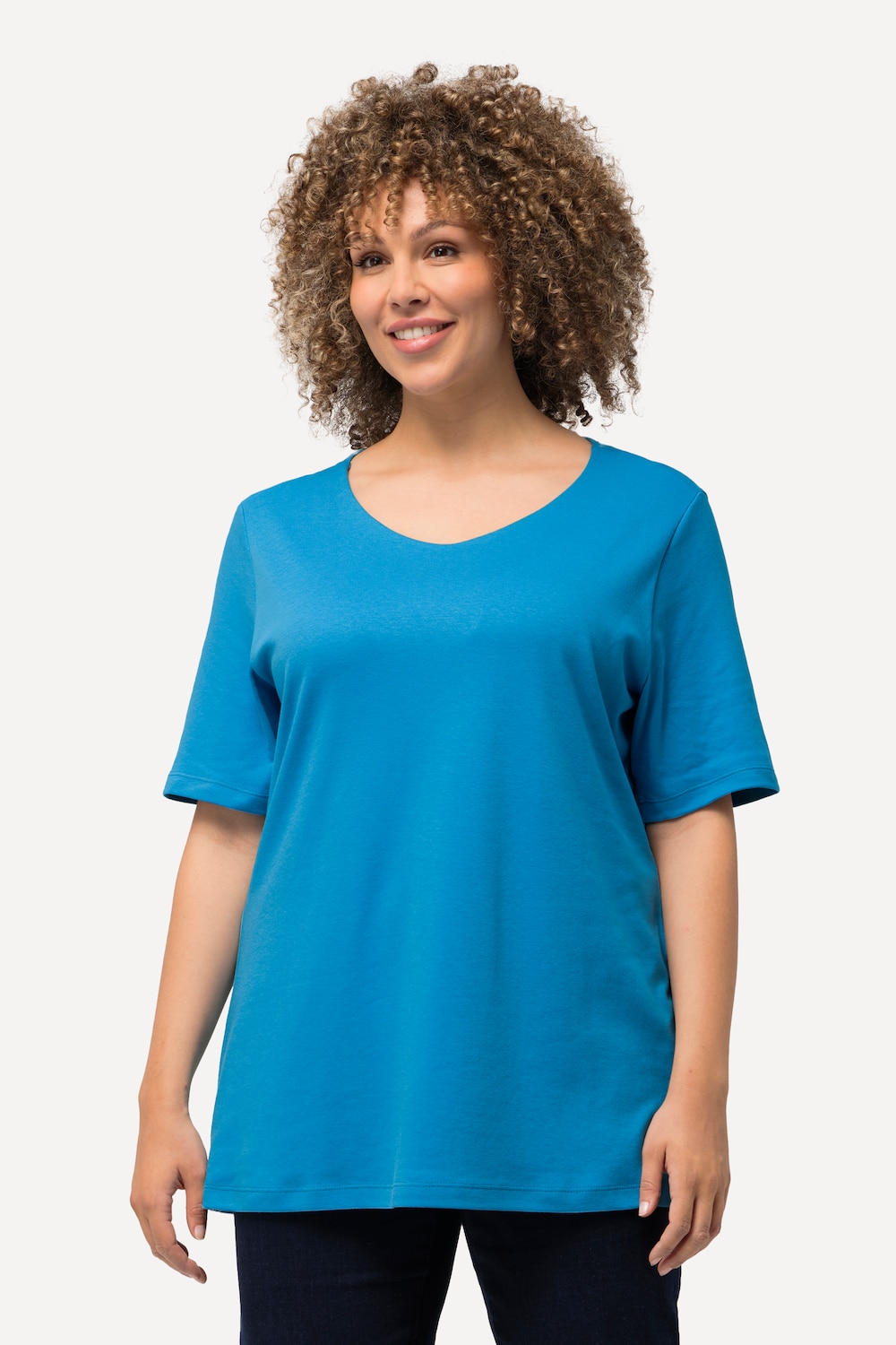 Große Größen Shirt, Damen, türkis, Größe: 42/44, Baumwolle, Ulla Popken