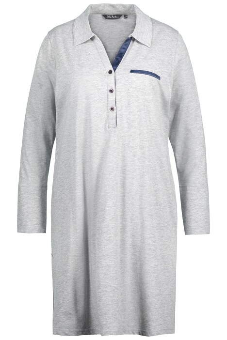 Noční košile, saténové vsadky, límeček, výstřih do V