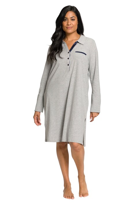 Noční košile, saténové vsadky, límeček, výstřih do V