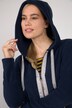 Long-Fleecejacke, Kapuze, Langarm, seitliche Saum Zipper