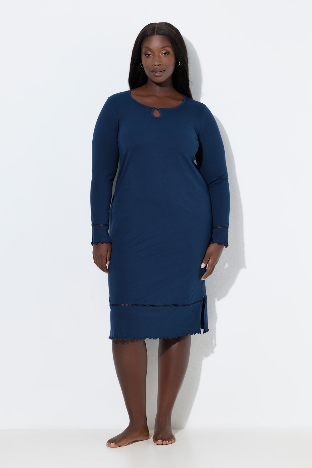 Große Größen Nachthemd, Damen, blau, Größe: 58/60, Baumwolle, Ulla Popken