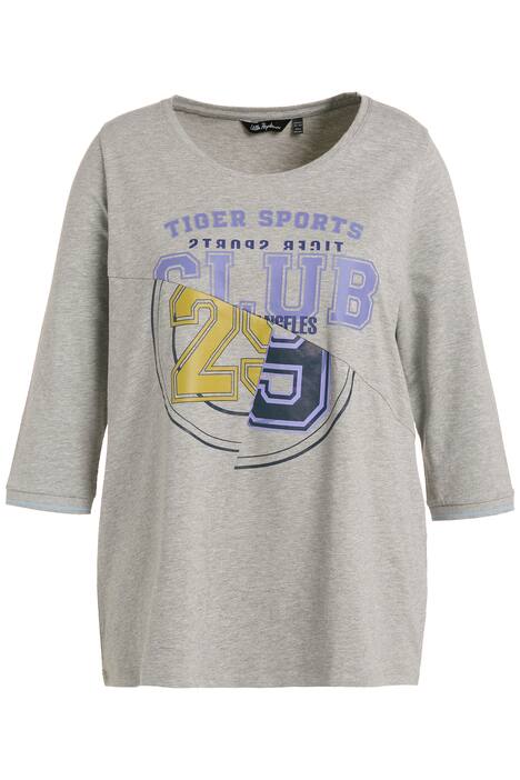 Tričko, dělící švy, A střih, kulatý výstřih, 3/4 rukávy