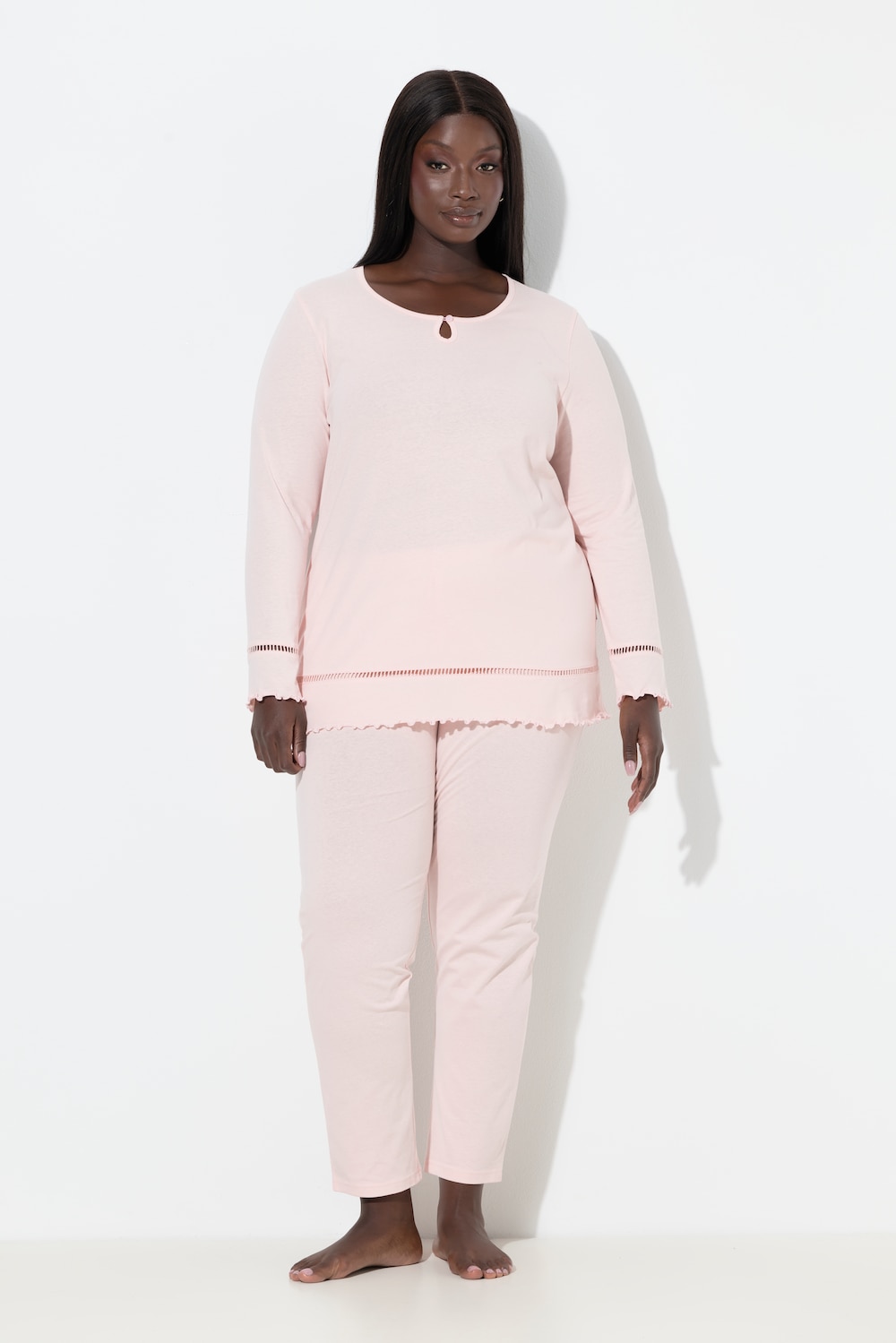 Große Größen Pyjama, Damen, orange, Größe: 62/64, Baumwolle, Ulla Popken