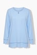 Pyjama, holle zoom, golvende randen, ronde hals, lange mouwen