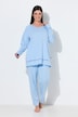 Pyjama, Hohlsaum, Wellenkanten, Rundhals, Langarm