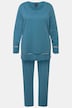 Pyjama, Hohlsaum, Wellenkanten, Rundhals, Langarm