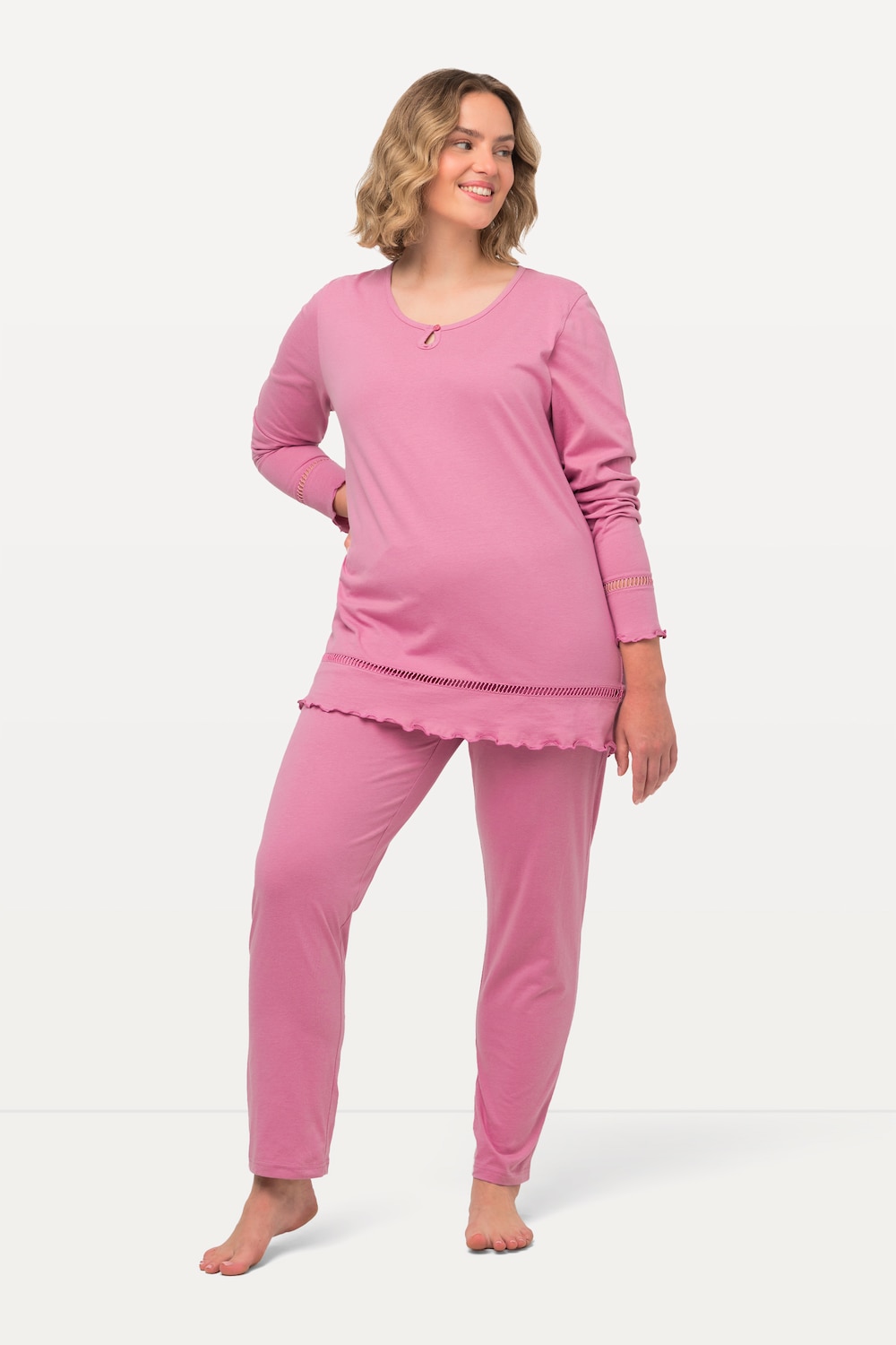 Grote Maten Pyjama, Dames, roze, Maat: 58/60, Katoen, Ulla Popken
