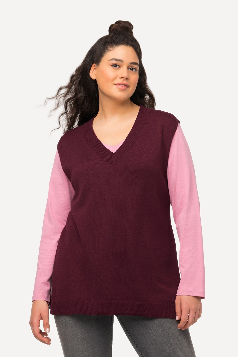 Grote Maten spencer, Dames, paars, Maat: 58/60, Viscose/Polyester, Ulla Popken