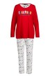 Pyžamo, nápis, lyžařský vzor, kulatý výstřih, 3/4 rukávy
