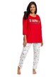 Pyžamo, nápis, lyžařský vzor, kulatý výstřih, 3/4 rukávy