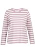 Tričko s dlouhými rukávy, Classic střih, proužky, kulatý výstřih