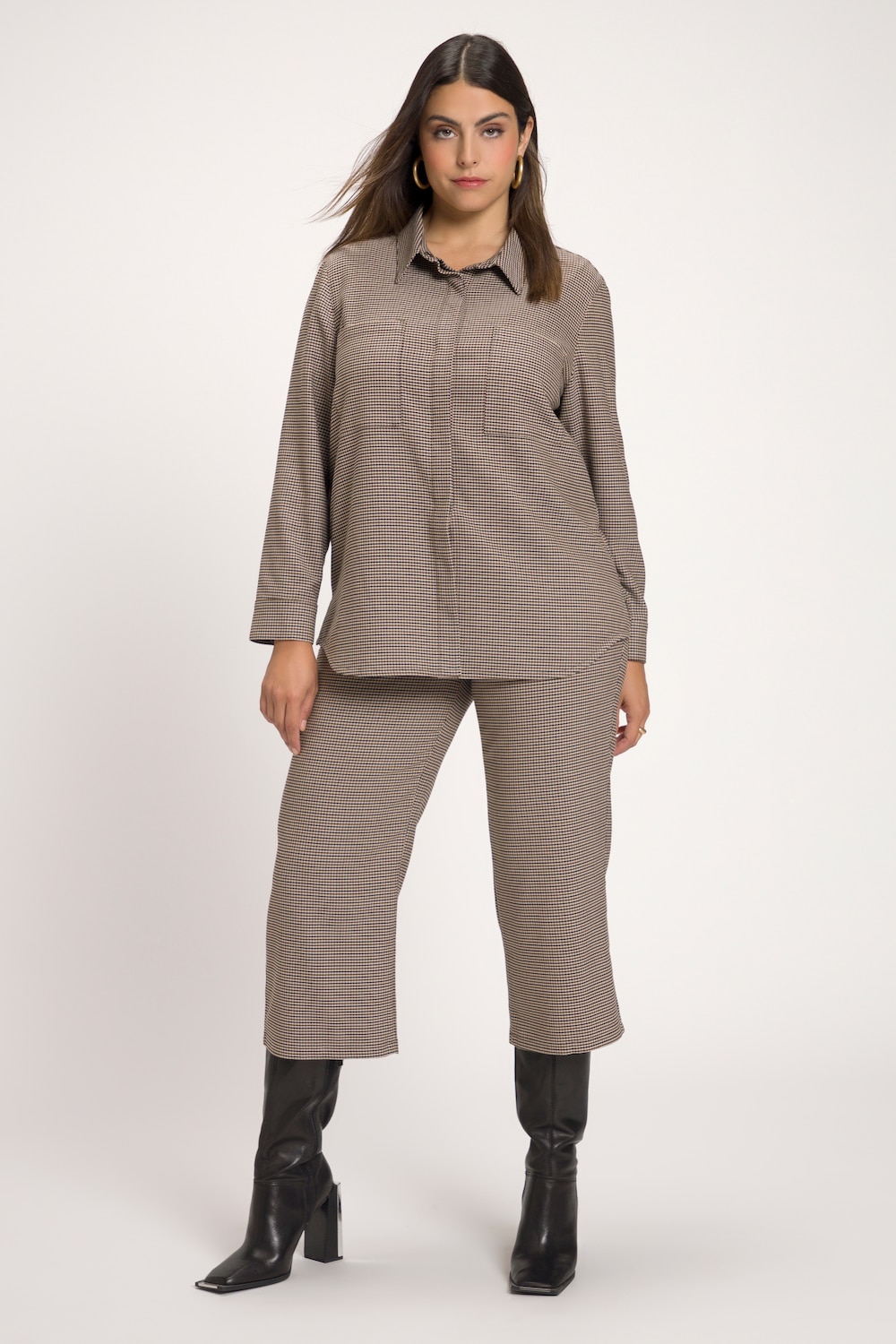 grandes tailles surchemise, femmes, beige, taille: 44/46, polyester/viscose, ulla popken