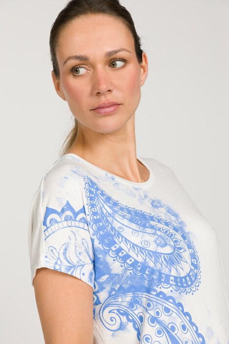T-Shirt, Paisleymotiv, Oversized, Rundhals, Halbarm