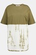 longline shirt, oversized, batik-effect, ronde hals, korte mouwen