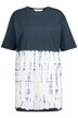 Dlouhé tričko, oversize, batikovaný efekt, kulatý výstřih, krátké rukávy