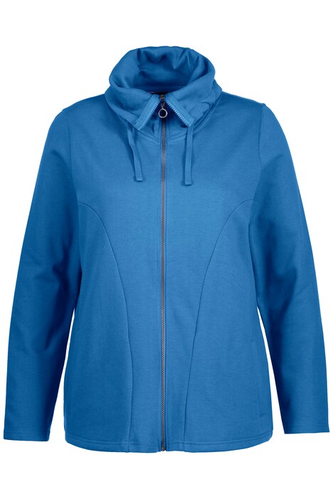 Tepláková bunda, nařasený stojáček, detaily z umělé kůže