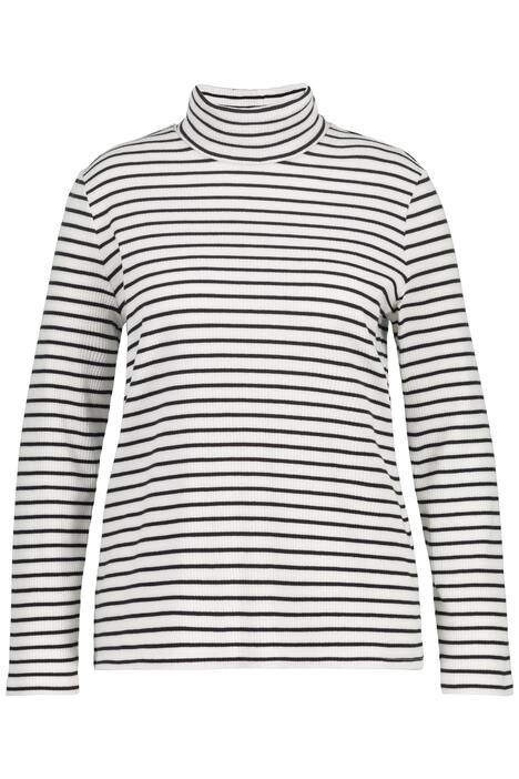 Tričko, žebrované, Slim střih, rolákový límec, dlouhé rukávy, biobavlna