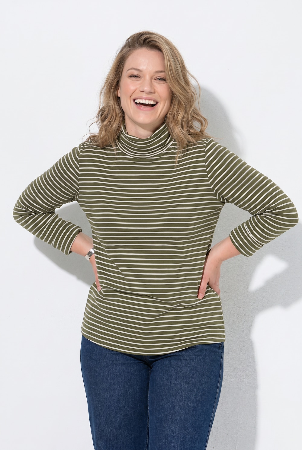 shirt, geribd, slim, colkraag, lange mouwen, biologisch katoen