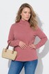 T-shirt côtelé coupe Slim. Col roulé, manches longues et coton bio