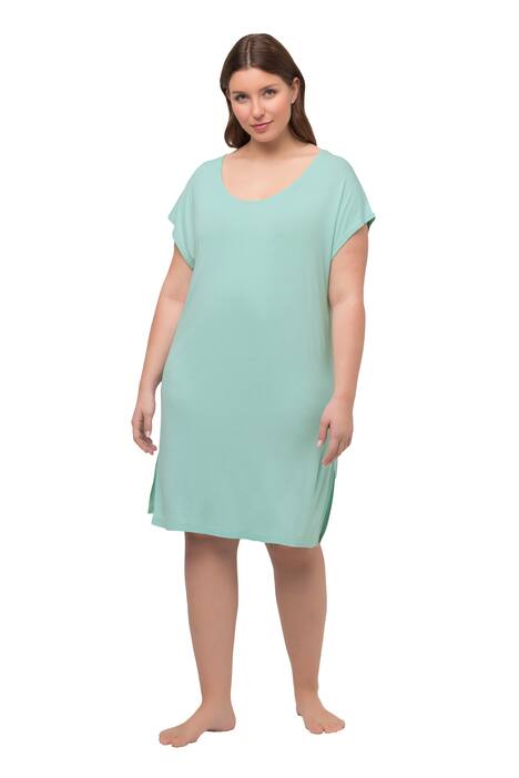 Noční košile, motýl, kulatý výstřih, krátké rukávy