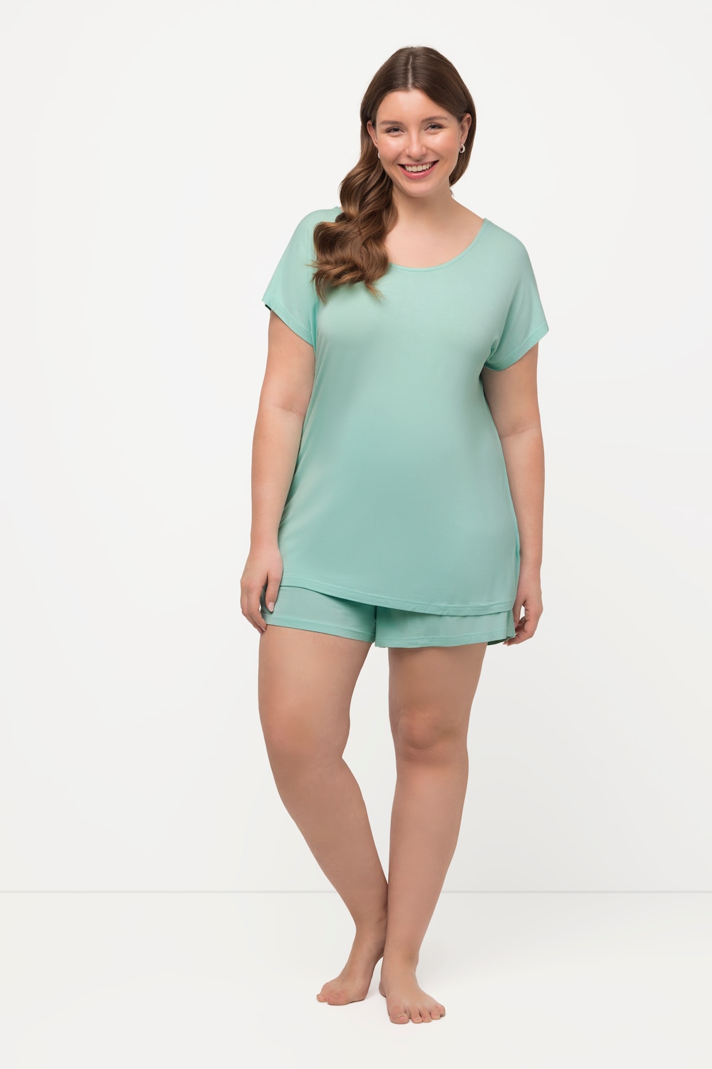 grandes tailles shorty, femmes, turquoise, taille: 44/46, viscose, ulla popken