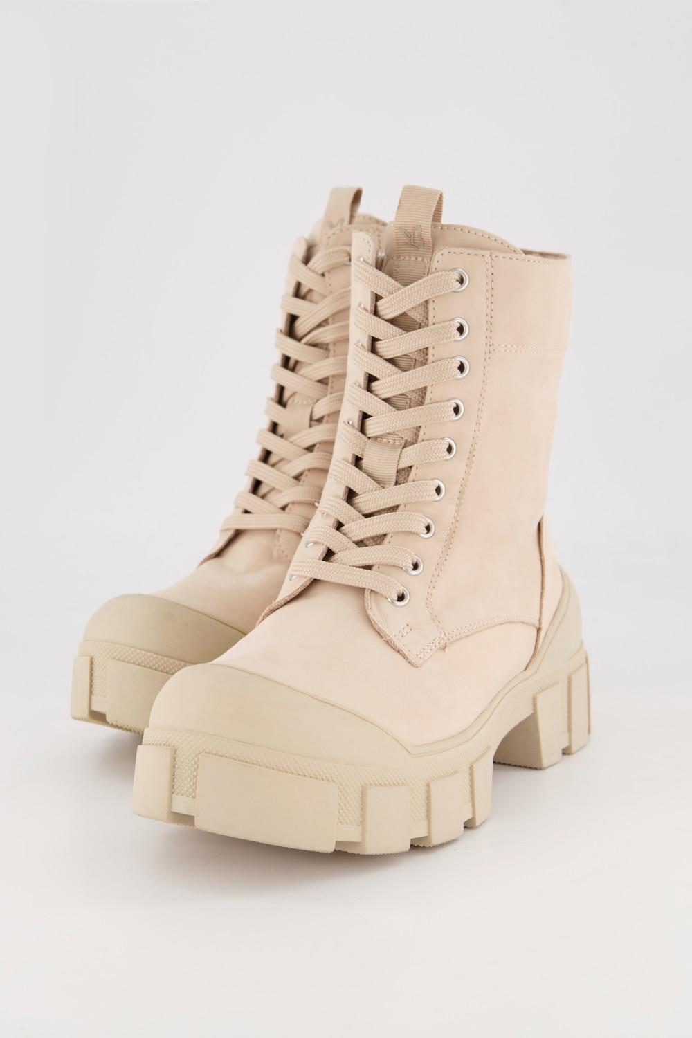 Grote Maten Caprice leren boots, Dames, beige, Maat: 38, Leer/Overige/Synthetische vezels, Ulla Popken