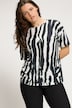 T-shirt dal taglio oversize con stampa zebrata, scollo a girocollo e mezze maniche
