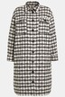 Houndstooth Print Shirt Jacket